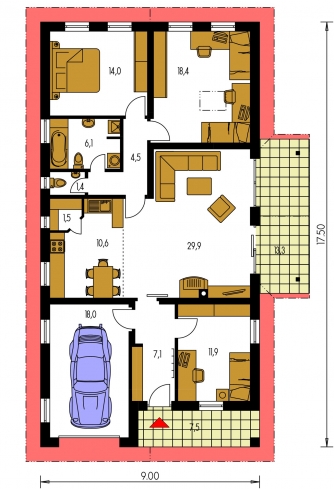 Grundriss des Erdgeschosses - BUNGALOW 20
